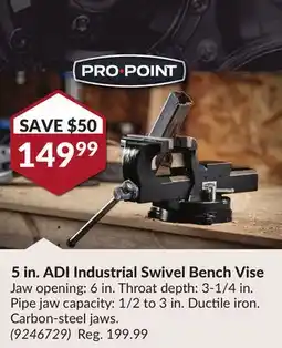 Princess Auto 5 in. ADI Industrial Swivel Bench Vise offer