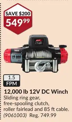 Princess Auto 12, 000 lb 12V DC Winch offer