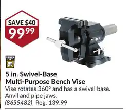 Princess Auto 5 in. Swivel-Base Multi-Purpose Bench Vise offer