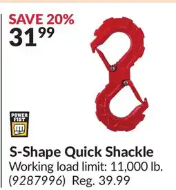 Princess Auto S-Shape Quick Shackle offer