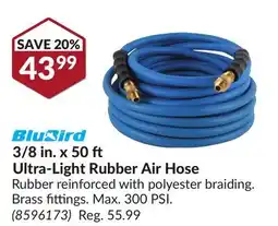 Princess Auto 3/8 in. x 50 ft Ultra-Light Rubber Air Hose offer