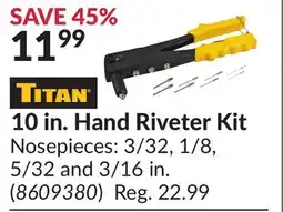 Princess Auto 10 in. Hand Riveter Kit offer