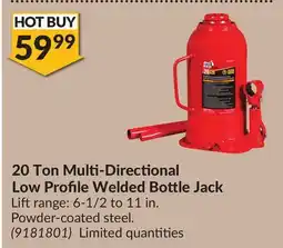 Princess Auto 20 Ton Multi-Directional Low Profile Welded Bottle Jack offer