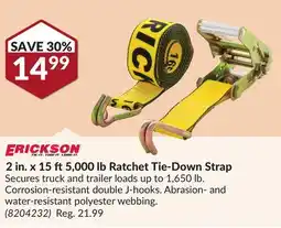 Princess Auto 2 in. x 15 ft 5, 000 lb Ratchet Tie-Down Strap offer