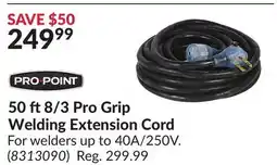 Princess Auto PRO•POINT 50 ft8/3 Pro Grip Welding Extension Cord offer