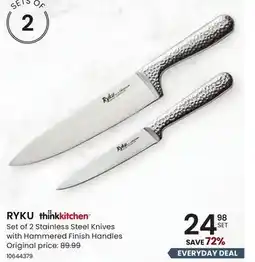 Stokes Thinkkitchen Set of 2 Stainless Steel Knives with Hammered Finish Handles offer