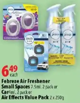 London Drugs Febreze air freshener small spaces or car or air effects value pack offer