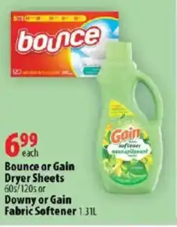 London Drugs Bounce or Gain Dryer Sheets or Downy or Gain Fabric Softener offer