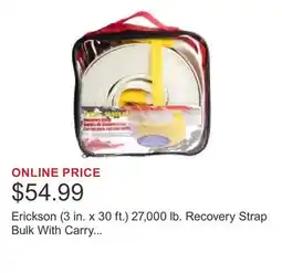 Costco Erickson (3 in. x 30 ft.) 27,000 lb. Recovery Strap Bulk With Carry Bag offer