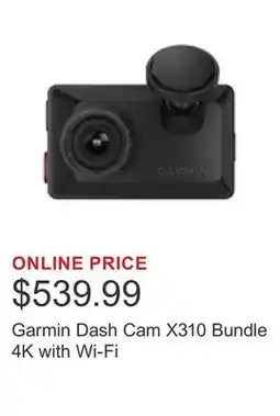 Costco Garmin Dash Cam X310 Bundle 4K with Wi-Fi offer