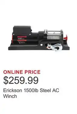 Costco Erickson 1500lb Steel AC Winch offer