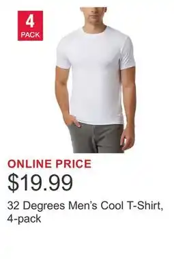 Costco 32 Degrees Men's Cool T-Shirt, 4-pack offer