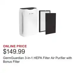 Costco GermGuardian 3-in-1 HEPA Filter Air Purifier with Bonus Filter offer