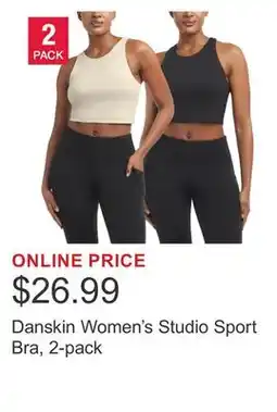 Costco Danskin Women's Studio Sport Bra, 2-pack offer