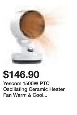 Newegg Yescom 1500W PTC Oscillating Ceramic Heater Fan Warm & Cool Overheat Protection Home offer