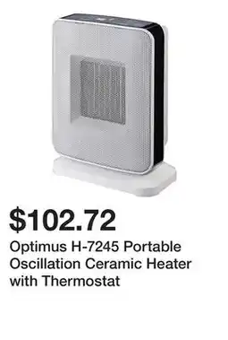 Newegg Optimus H-7245 Portable Oscillation Ceramic Heater with Thermostat offer