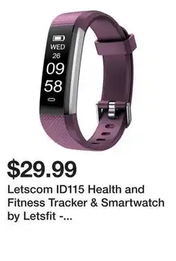 Newegg Letscom ID115 Health and Fitness Tracker & Smartwatch by Letsfit - Purple offer