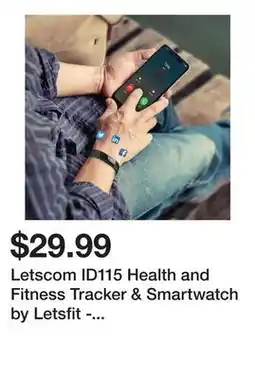 Newegg Letscom ID115 Health and Fitness Tracker & Smartwatch by Letsfit - Black offer