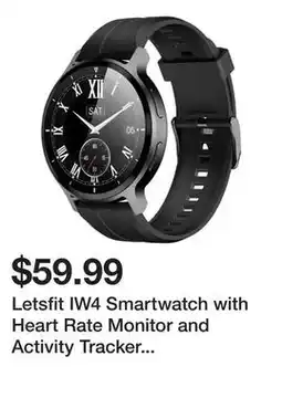 Newegg Letsfit IW4 Smartwatch with Heart Rate Monitor and Activity Tracker - Black offer