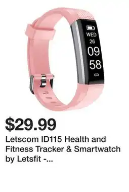 Newegg Letscom ID115 Health and Fitness Tracker & Smartwatch by Letsfit - Pink offer