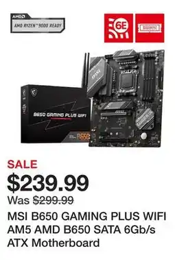 Newegg MSI B650 GAMING PLUS WIFI AM5 AMD B650 SATA 6Gb/s ATX Motherboard offer