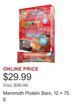 Costco Mammoth Protein Bars, 12 × 75 g offer