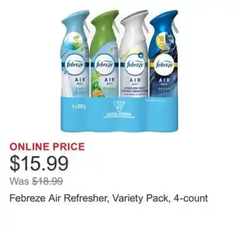 Costco Febreze Air Refresher, Variety Pack, 4-count offer