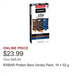 Costco RXBAR Protein Bars Variety Pack, 14 × 52 g offer