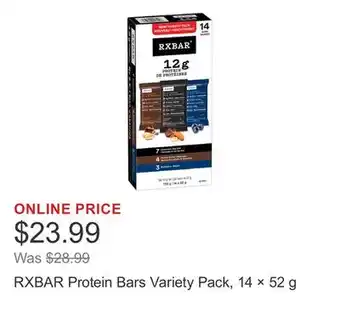 Costco RXBAR Protein Bars Variety Pack, 14 × 52 g offer