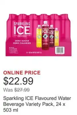 Costco Sparkling ICE Flavoured Water Beverage Variety Pack, 24 x 503 ml offer