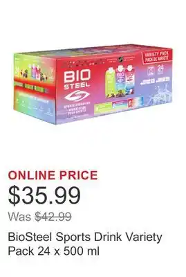 Costco BioSteel Sports Drink Variety Pack 24 x 500 ml offer