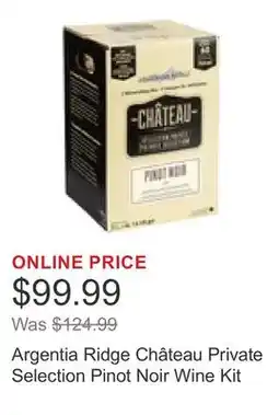 Costco Argentia Ridge Château Private Selection Pinot Noir Wine Kit offer