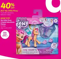 Toys R us My Little Pony Crystal Adventure Ponies offer