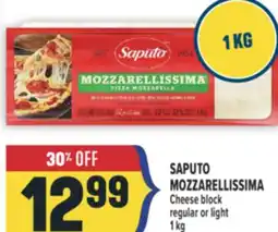 Marché Adonis SAPUTO MOZZARELLISSIMA Cheese block regular or light offer