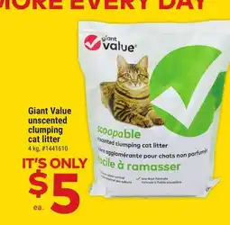 Giant Tiger Giant Value unscented clumping cat litter offer