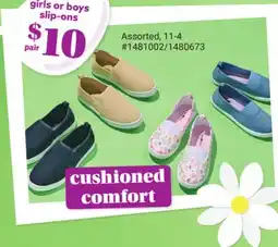 Giant Tiger girls or boys slip-ons offer