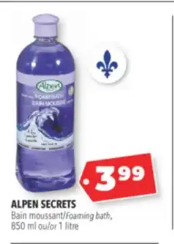 Familiprix ALPEN SECRETS, Foaming bath, 850 ml or 1 litre offer