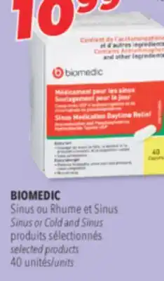 Familiprix BIOMEDIC, Sinus or Cold and Sinus, selected products, 40 units offer