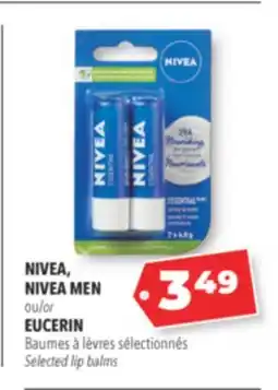 Familiprix NIVEA, NIVEA MEN or EUCERIN Selected lip balms offer