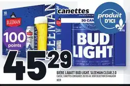 Metro BIÈRE LABATT BUD LIGHT, SLEEMAN CLEAR 2.0 | BEER offer