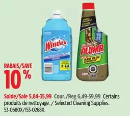 Canadian Tire Windex , Plumr, Selected Cleaning Supplies offer