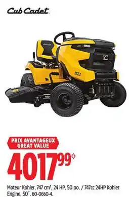 Canadian Tire Moteur Kohler, 747cm3, 24HP, 50po. / 747cc 24HP Kohler Engine, 50˝ offer