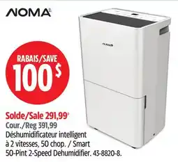 Canadian Tire Noma Smart 50-Pint 2-Speed Dehumidifier offer