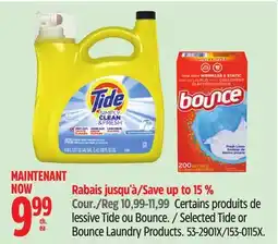 Canadian Tire Selected Tide or Bounce Laundry Products offer