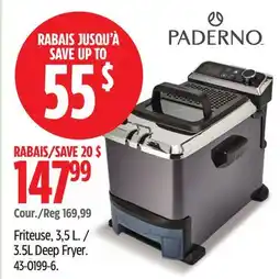 Canadian Tire Paderno 3.5L Deep Fryer offer