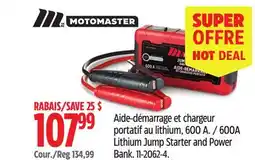 Canadian Tire Motomaster Lithium Jump Starter and Power Bank offer