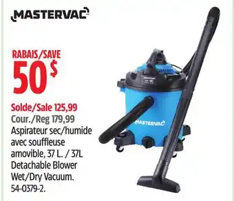 Canadian Tire Mastervac 37L Detachable Blower Wet/Dry Vacuum offer