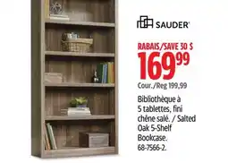 Canadian Tire Sauder Salted Oak 5-Shelf Bookcase offer