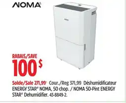 Canadian Tire NOMA 50-Pint ENERGY STAR Dehumidifier offer