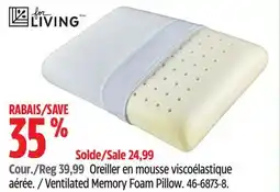 Canadian Tire For Living Ventilated Memory Foam Pillow offer